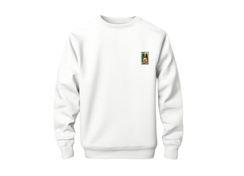 Stitched white crewneck