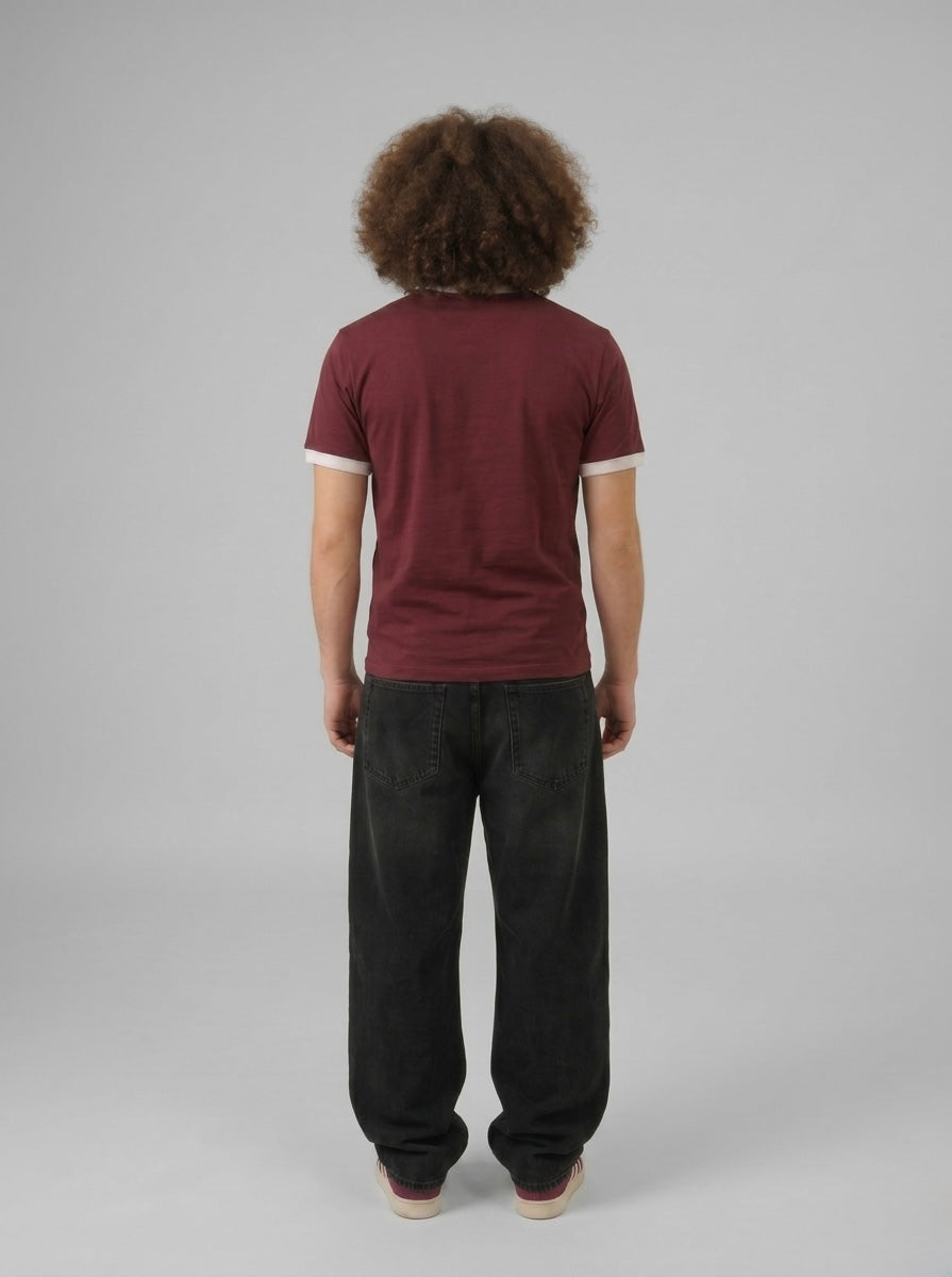 BURGUNDY RINGER T-SHIRT