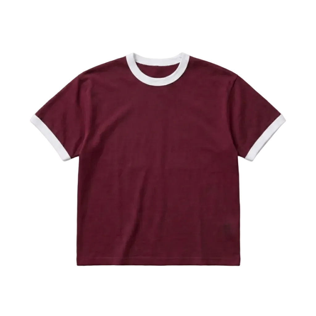 BURGUNDY RINGER T-SHIRT