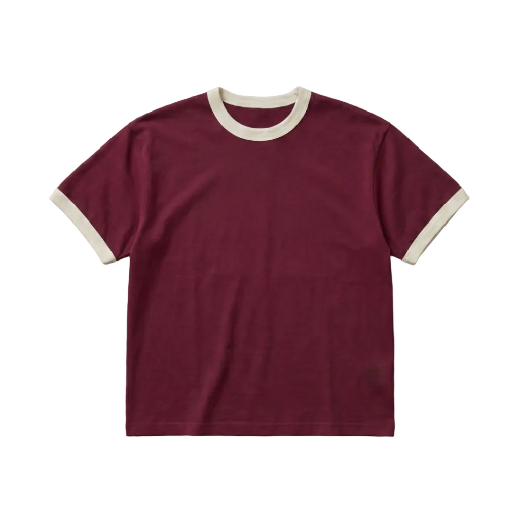 BURGUNDY RINGER T-SHIRT