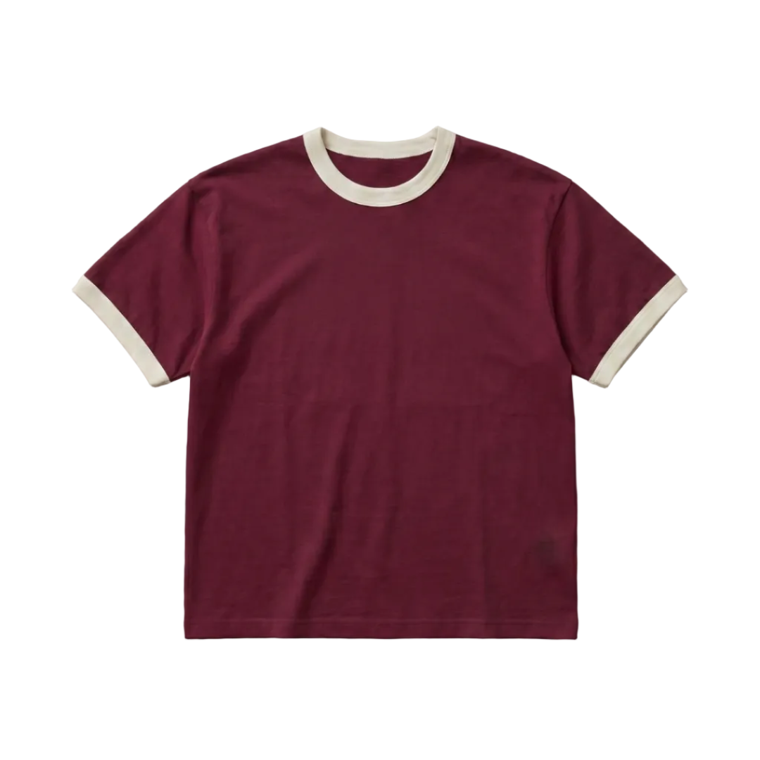 BURGUNDY RINGER T-SHIRT